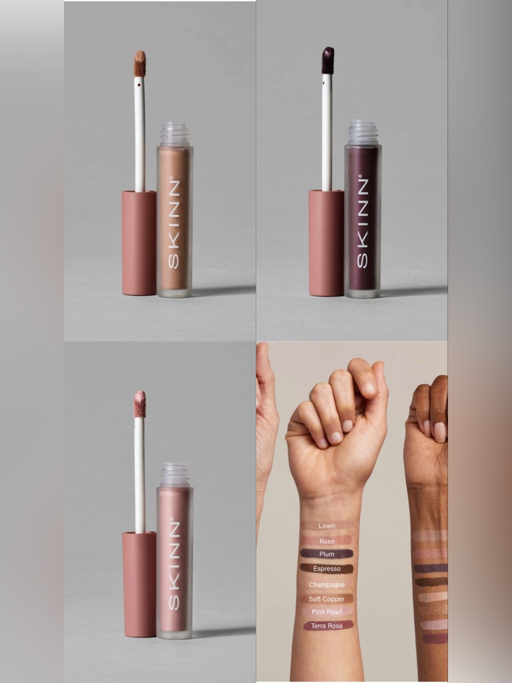 SKINN TRIO Eyeshadow BUNDLE: LINEN, PLUM & PINK PEARL
